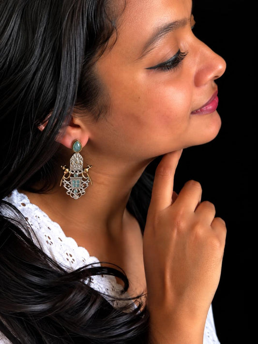 Monalisa Stone Dual Tone Earring