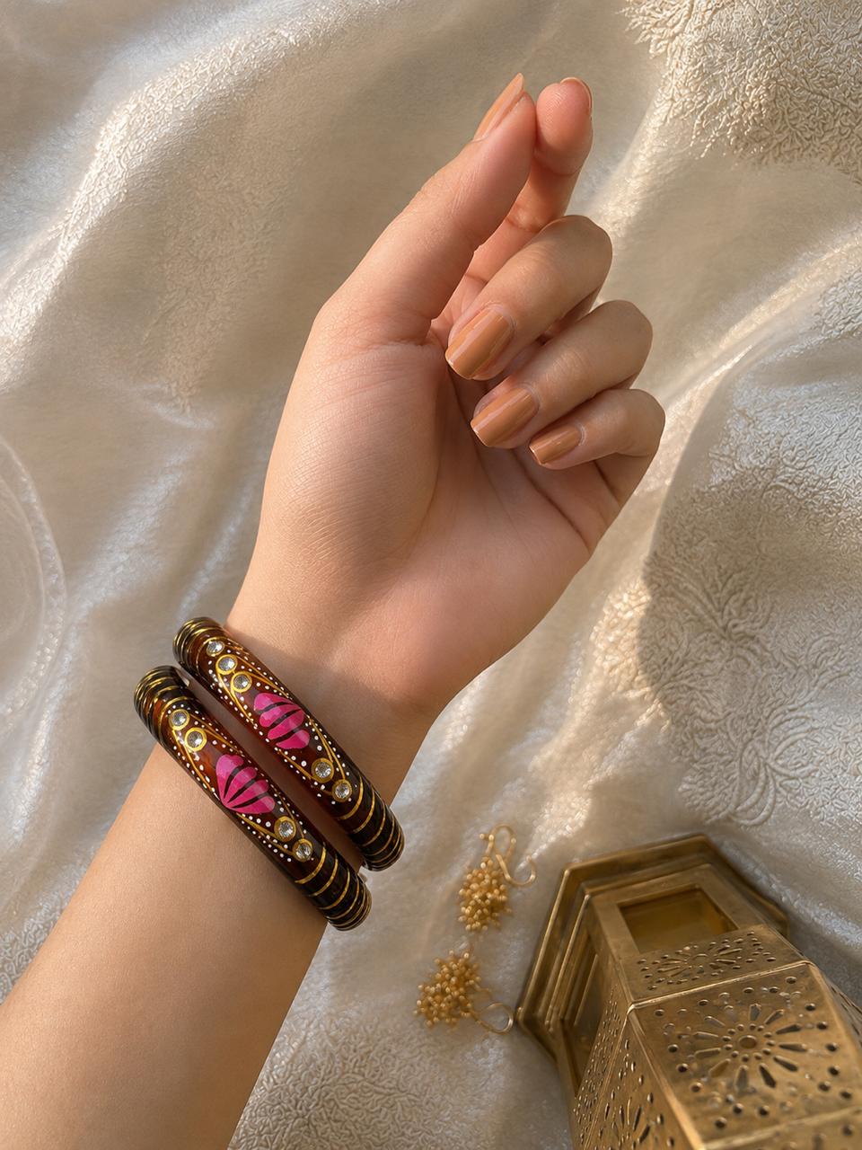 Hand Painted Glass Kada Bangles