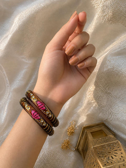 Hand Painted Glass Kada Bangles