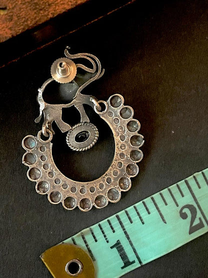 Oxidized Elephant shape Circular Stud Earring