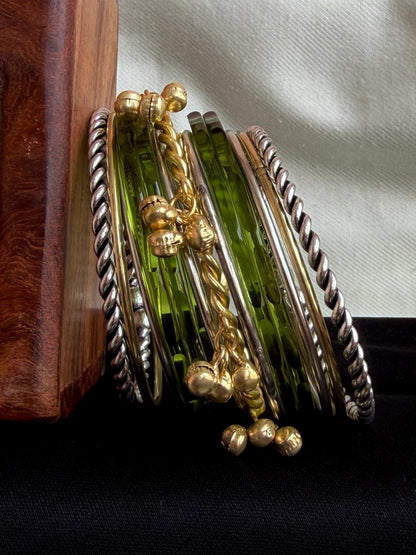 Acrylic Jelly Bangles with Metal Bangles set