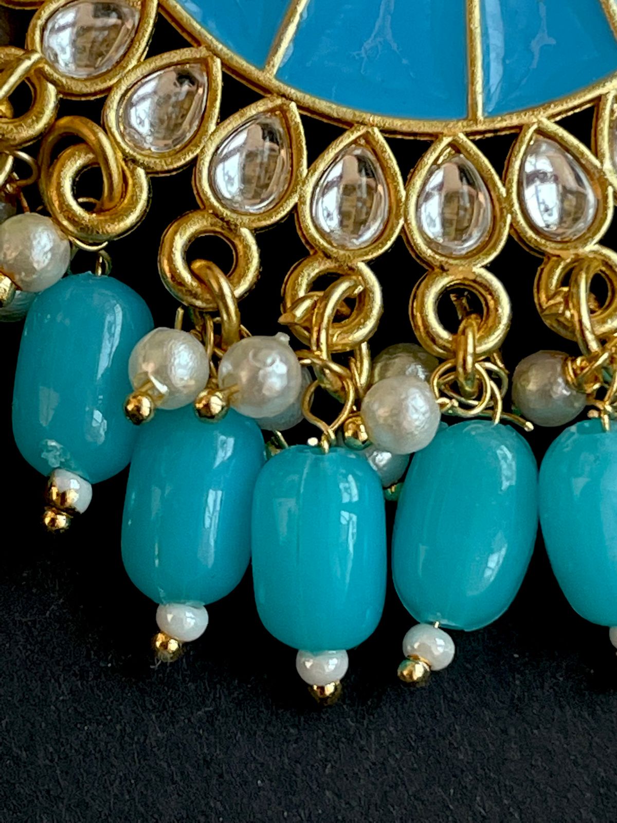 Meenakari Chandbali Long Earring