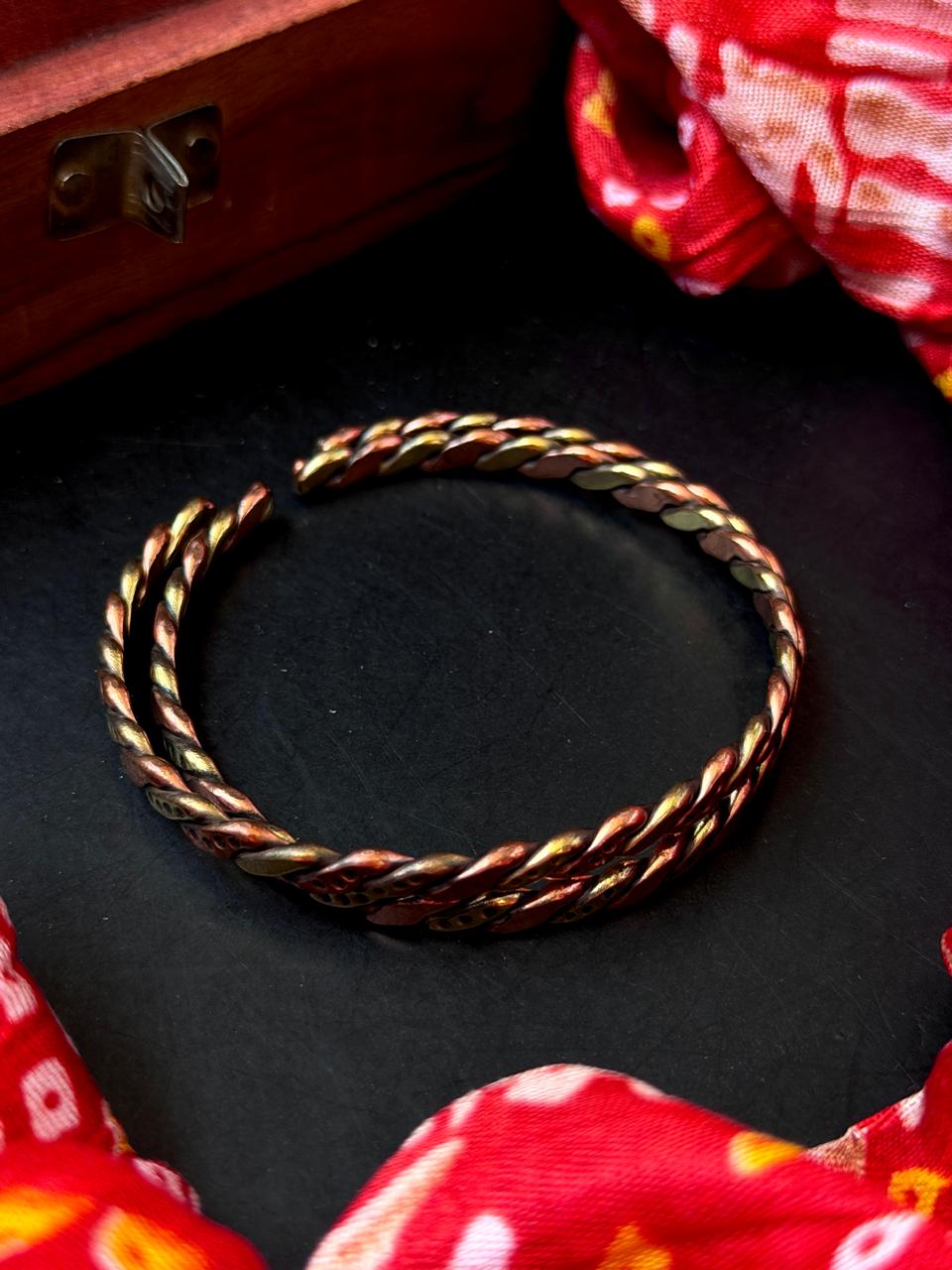 Copper Gold Finish Openable Bangles