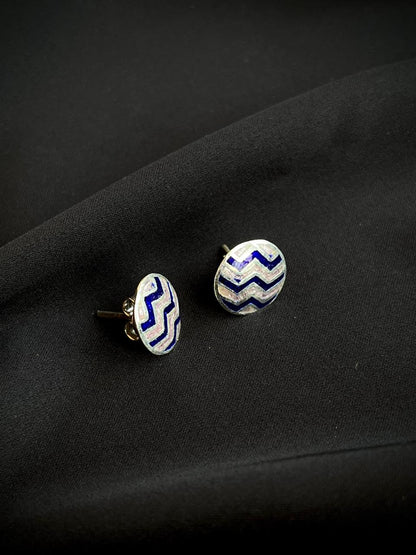 Meenakari Geometrical 92.5 Silver Stud Earring