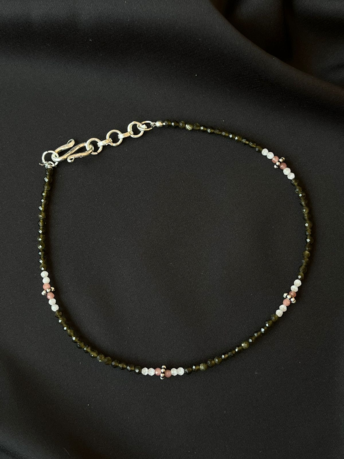 Colourful Beaded 92.5 Silver Anklet