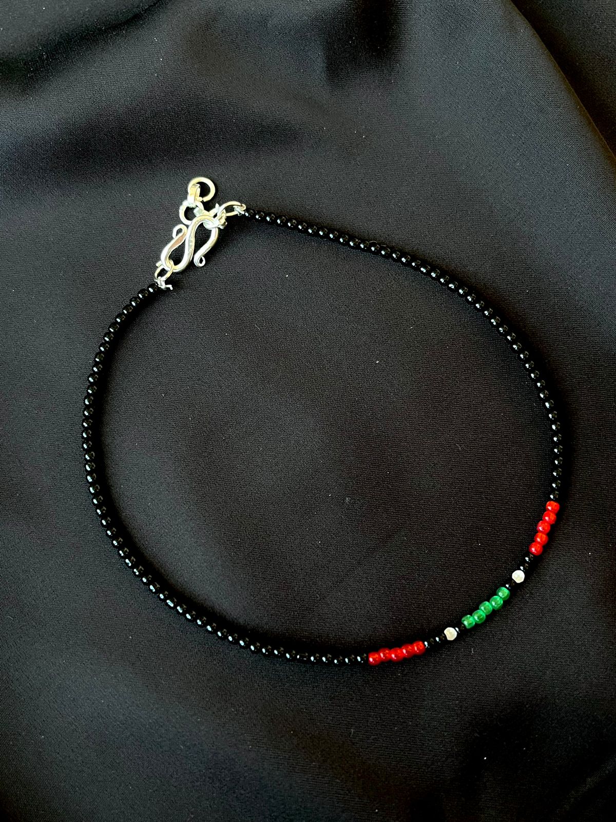 Colourful Beaded 92.5 Silver Anklet