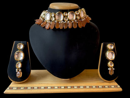 Jade Stone Kundan Choker with Earring Set